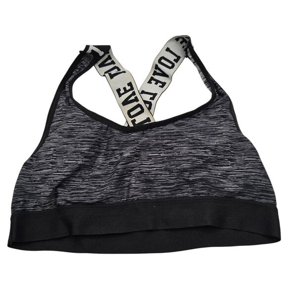Fruit of the Loom Womens Sz 34 Cross Back Sports Bra Gray Black - Picture 1 of 4